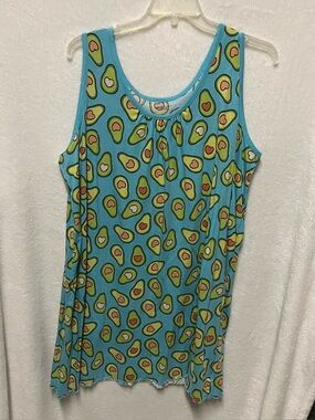 Blue Avocado Print Tank Top